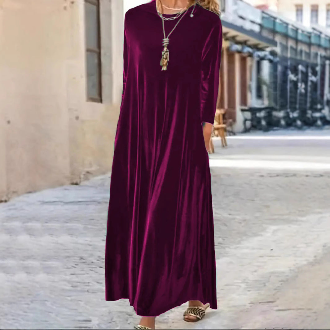New Thick and Elegant Velvet Women'S Dress