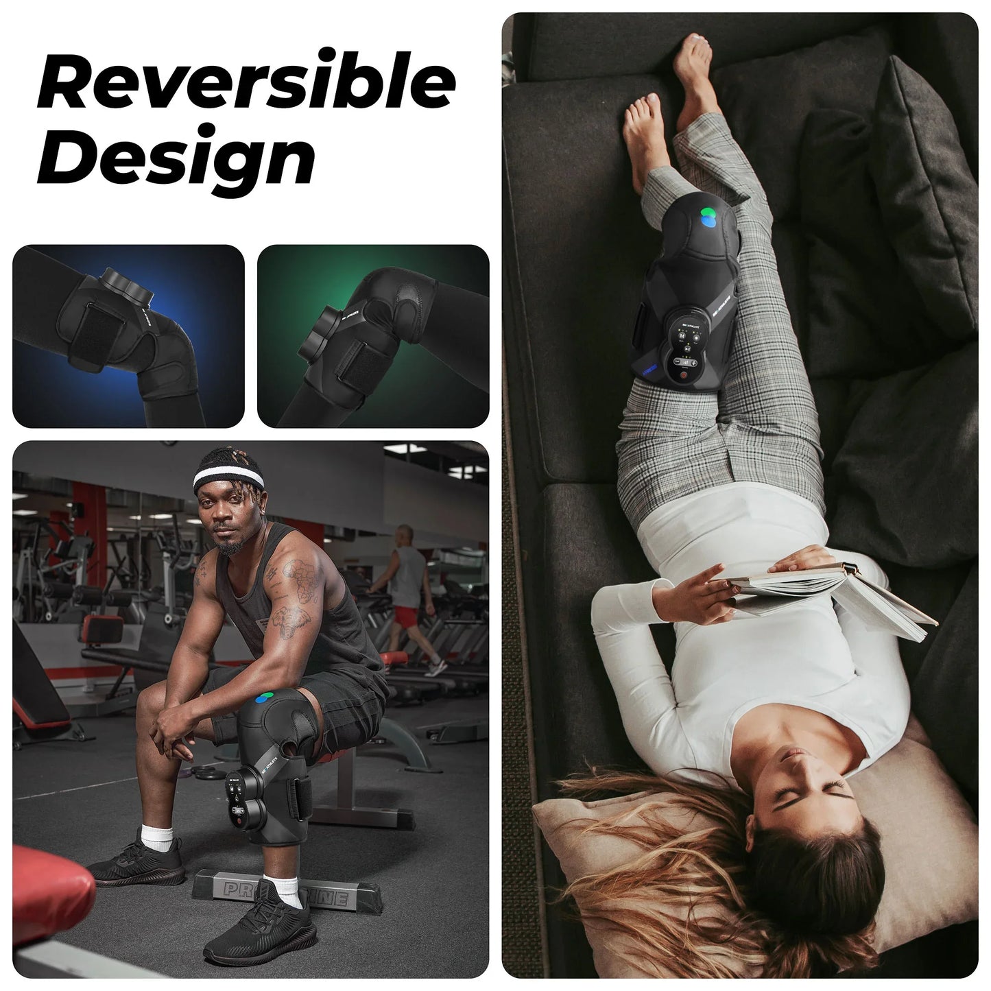 Xpress Rechargeable Knee Massager for Pain Relief, Leg Massager with Heat and Compression Relief