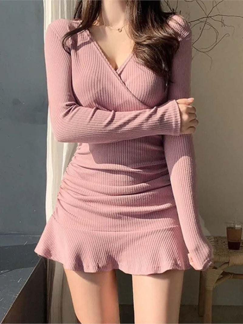 Women'S Dress Street Long Sleeve V-Neck