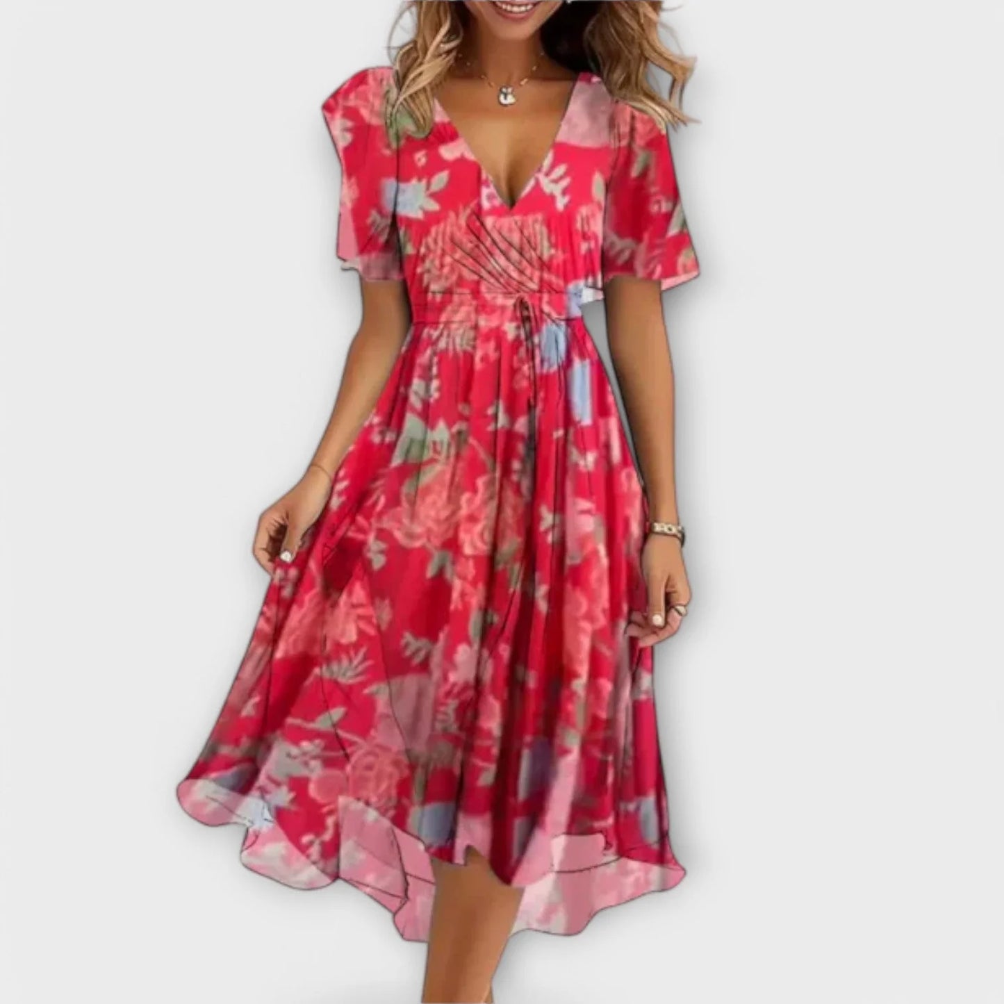 Annegret - Women'S Dress with V-Neck