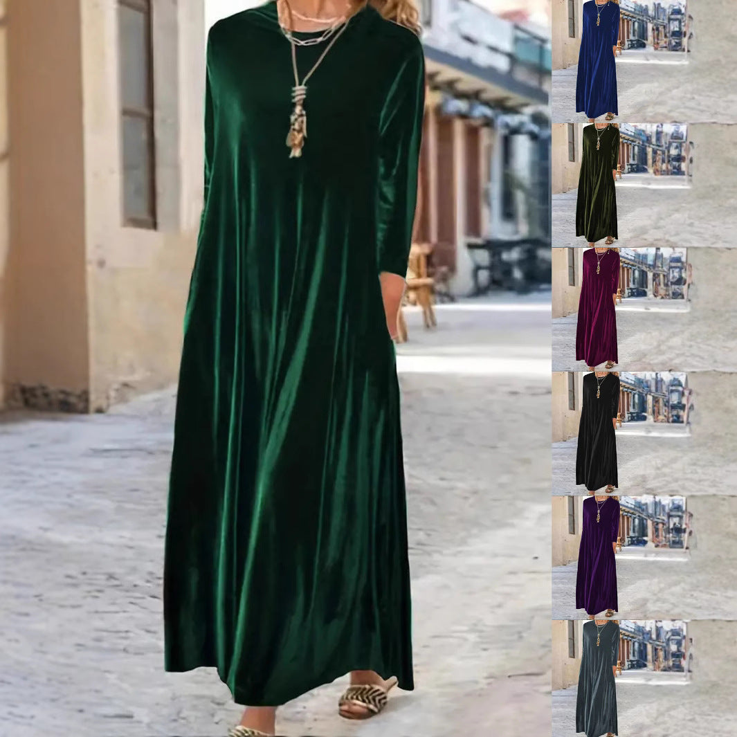 New Thick and Elegant Velvet Women'S Dress