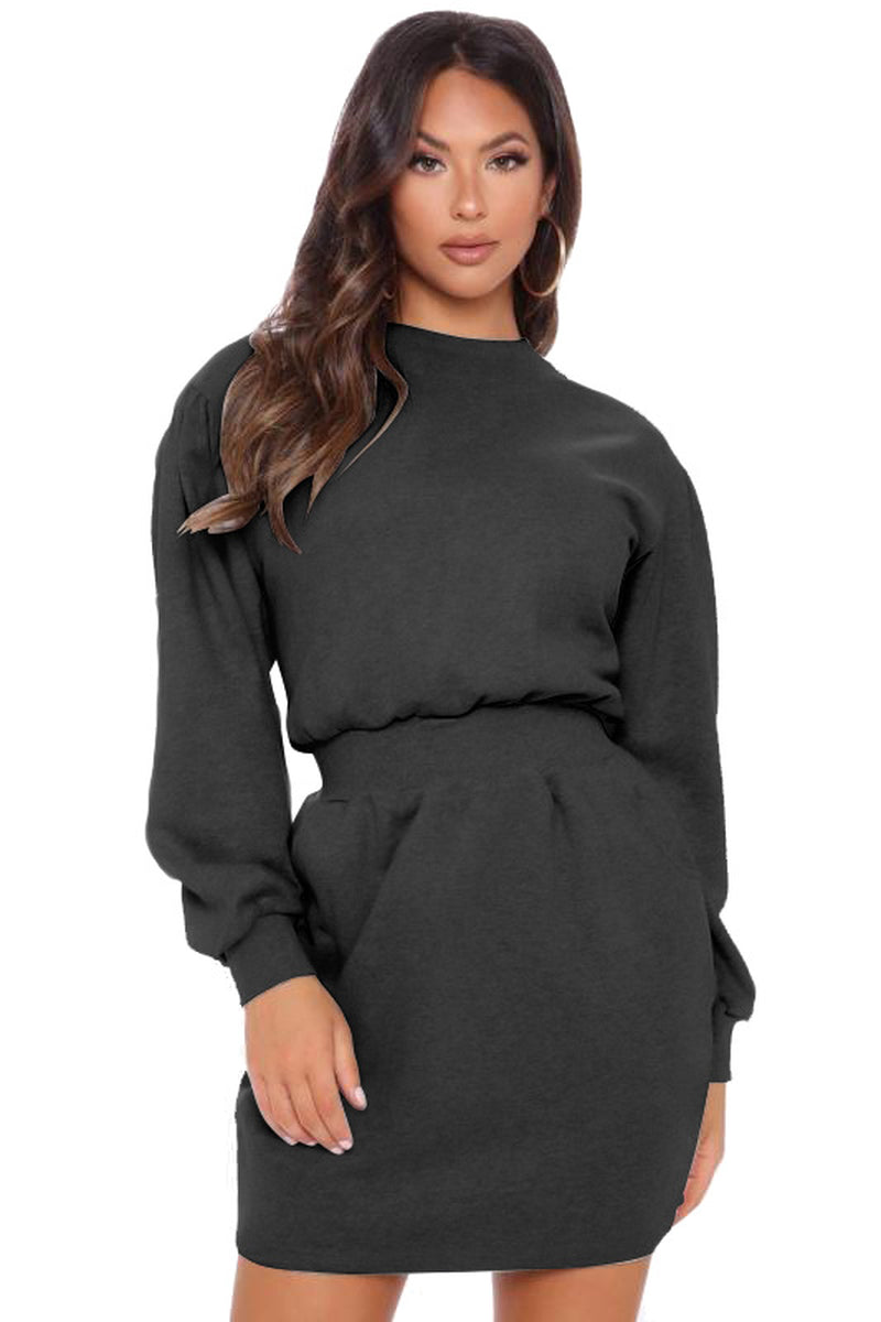 Women'S Dress with Waist Long Sleeves