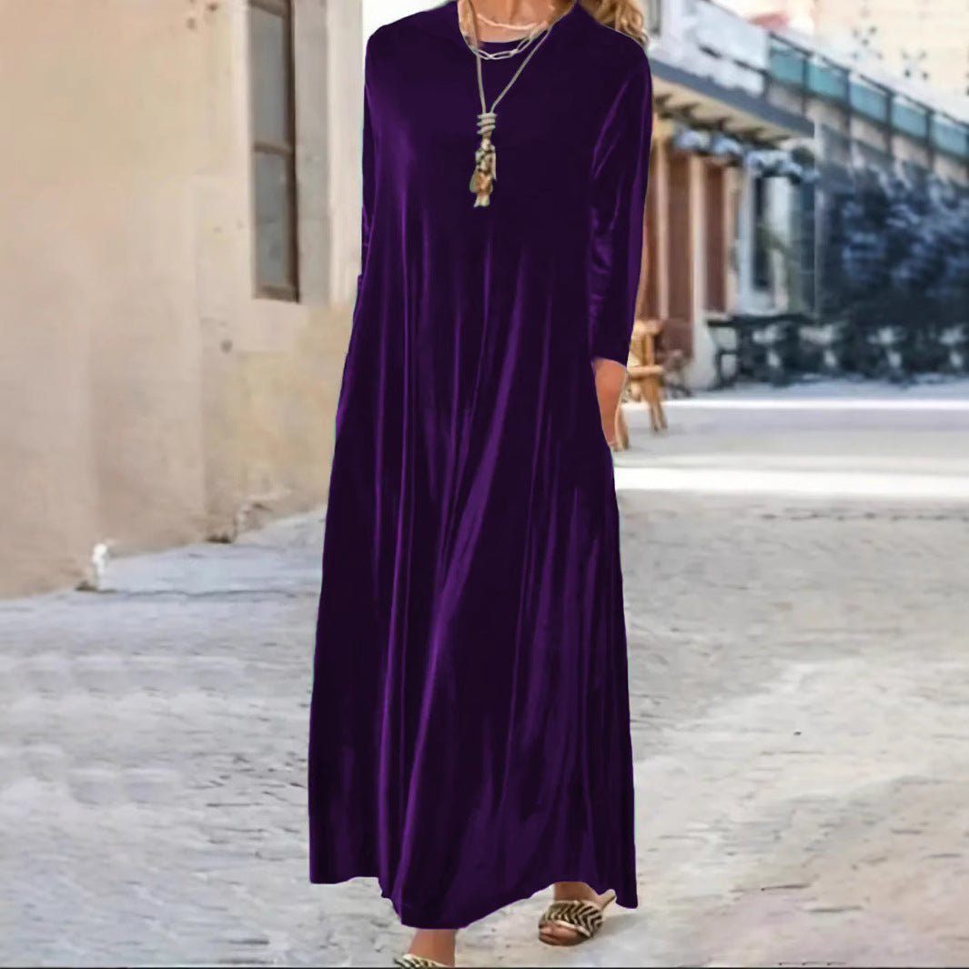 New Thick and Elegant Velvet Women'S Dress