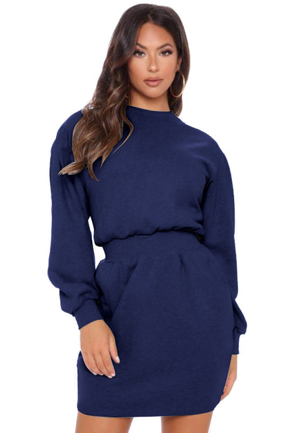 Women'S Dress with Waist Long Sleeves