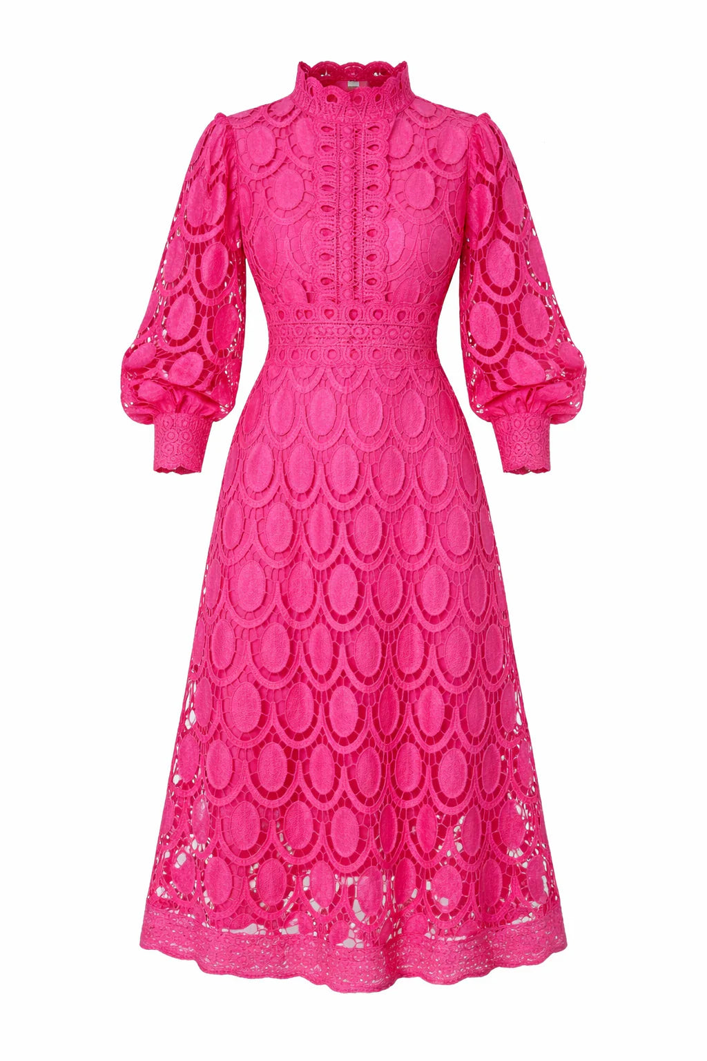 Women'S Long Shaped Sleeve Lace Midi Dress