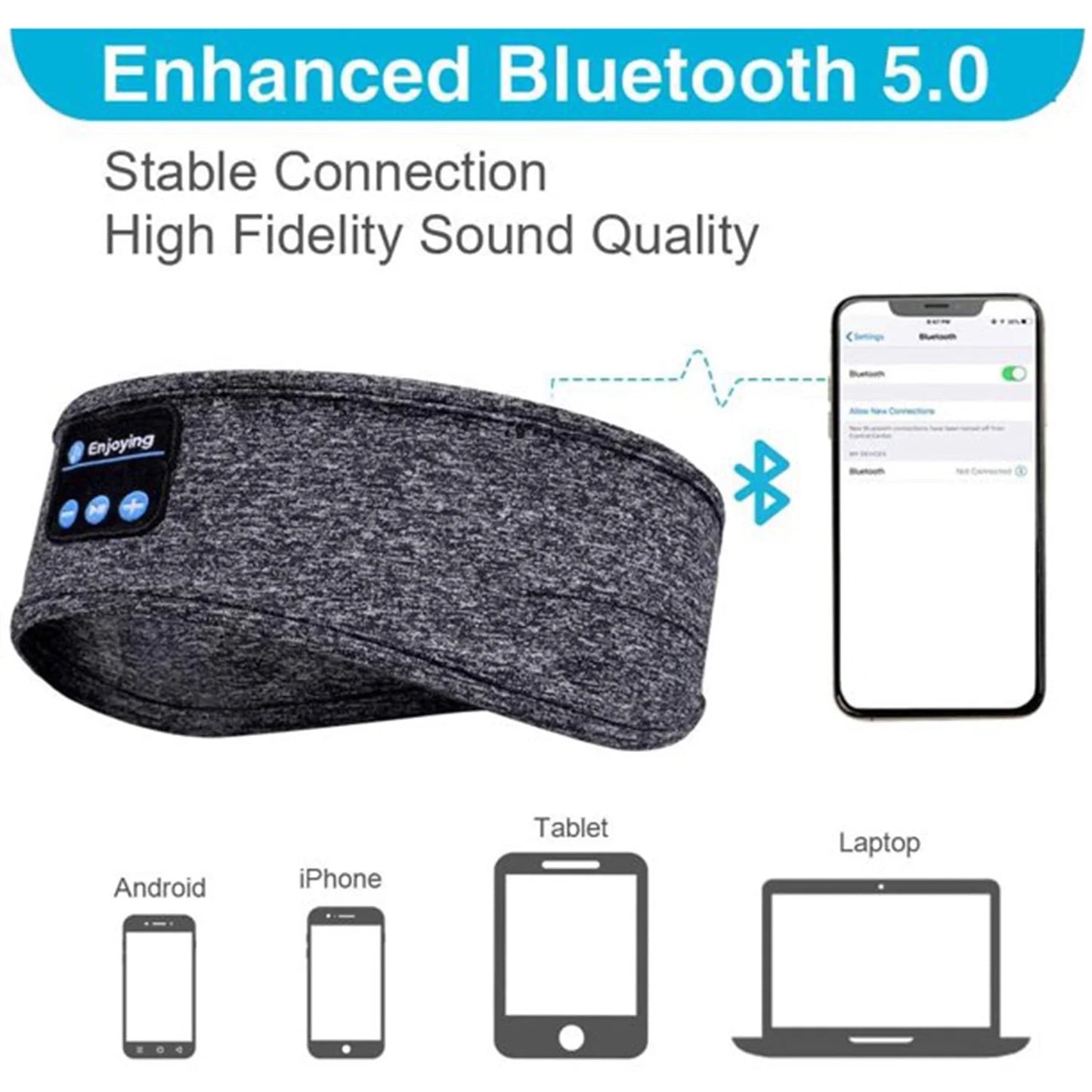 JXR True Wireless Bluetooth 5.2 On-Ear Headphone, Gray