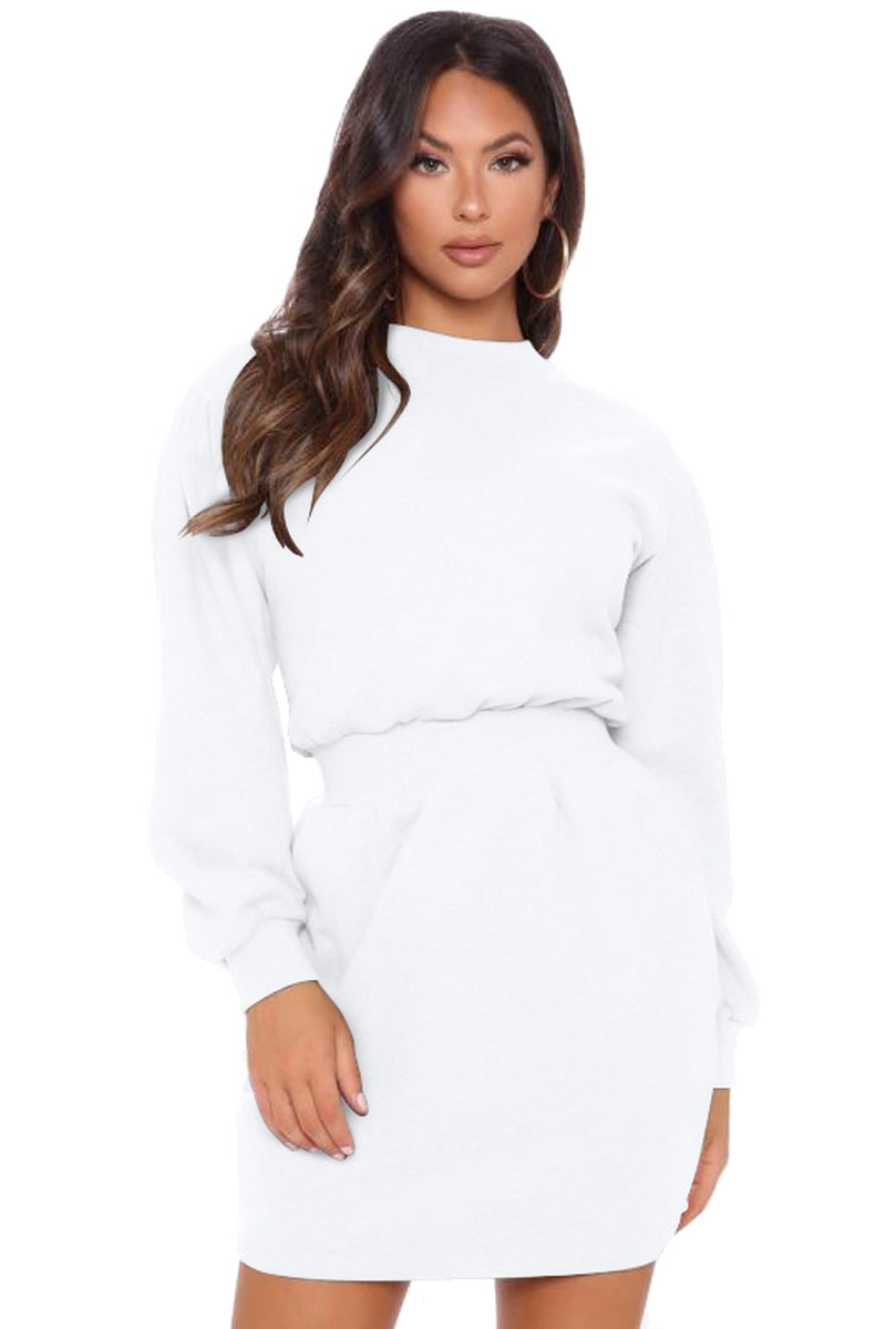 Women'S Dress with Waist Long Sleeves