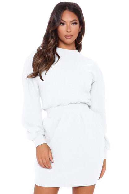 Women'S Dress with Waist Long Sleeves