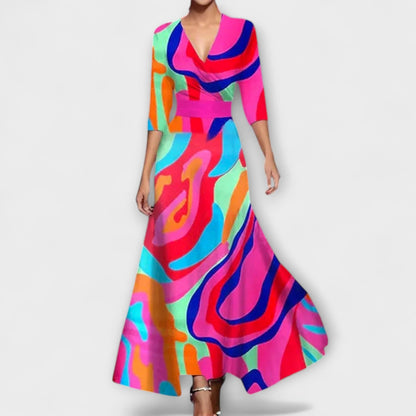 Alma - Elegant Sleeve Design Women'S Dress